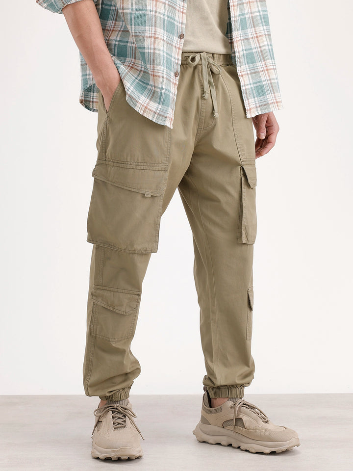 Relaxed Fit Cargo Jogger | Olive