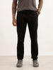 Solid Slim Fit Pleated Trouser | Black