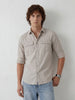 Slim Fit Double Pocket Shirt | Grey