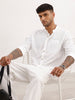 Solid Regular Fit Mandrin Collar Shirt | White