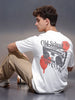 Casual Back Printed Oversized T-Shirt  | White