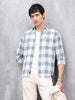 Men’s Slim Fit Checkered Casual Shirt | Blue
