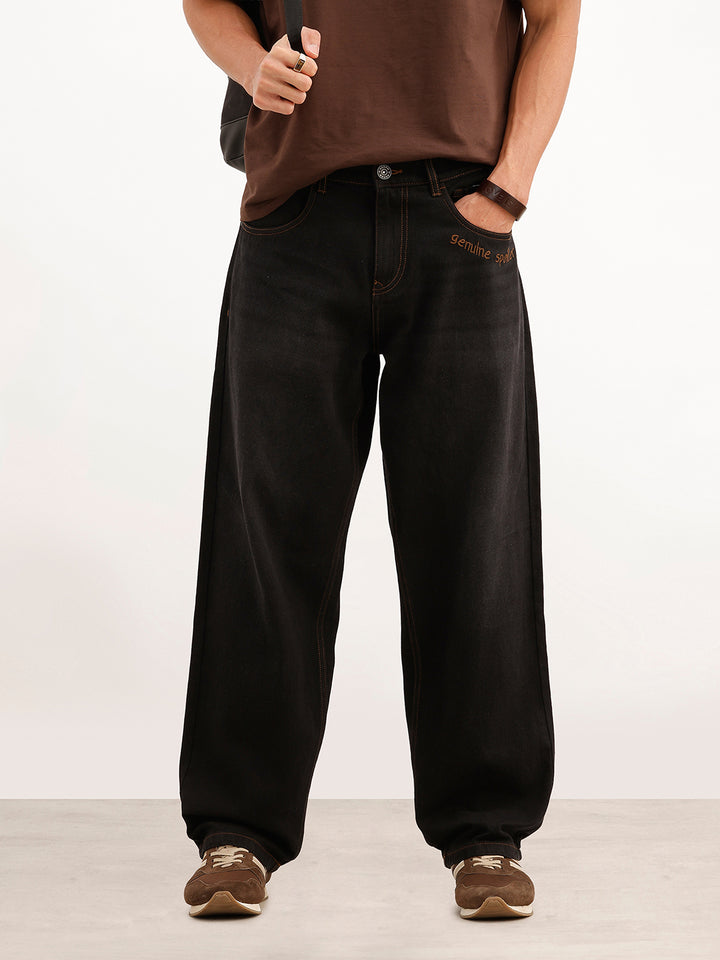 Classic Loose Fit Denim Jeans | Black