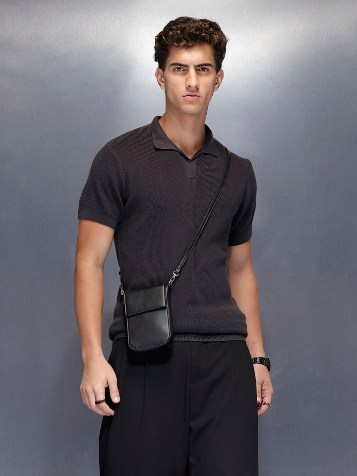 Textured polo shirt | Dark Grey