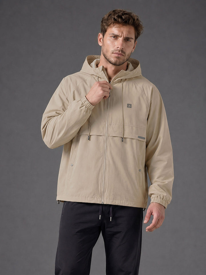 Technical Hooded Jacket | Active | Beige