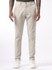 Beige Solid Slim Fit Trouser