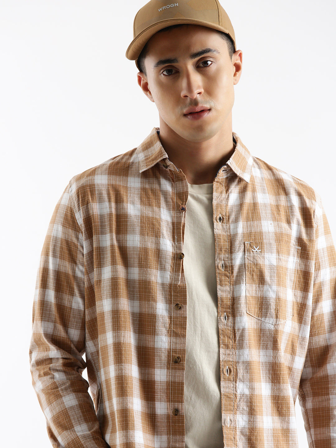 Checked Timeless Brown Casual Shirt