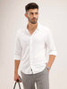 Solid Slim Fit 100% Cotton Shirt | White