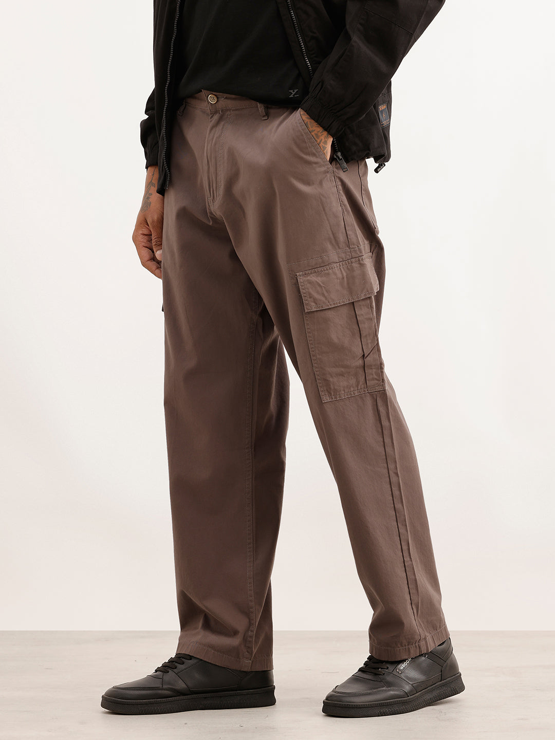 Classic Solid Cargo Trouser | Dark Grey