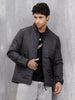 Casual Quilted Solid Bomber Jacket | Black