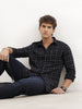 Checkered Slim Fit Full Sleeve Shirt | Black