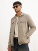 Solid Regular Fit Puffer Jacket | Grey
