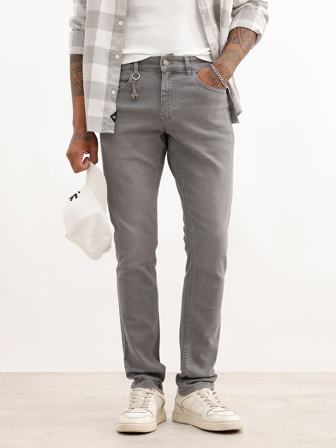Solid Slim Fit Denim Jeans | Grey