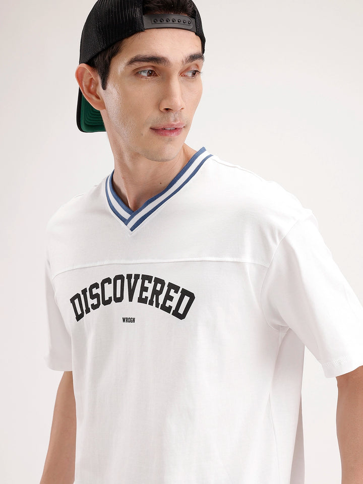 Oversized Contrast Collar T-Shirt | White