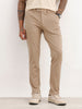 Solid Slim Fit Hyper-Flex Trouser | Brown