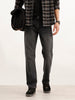 Faded Straight Fit Denim Jeans | Black