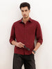 Solid Regular Fit Full Sleeve Shirt | Maroon