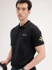 Slim Fit Tipping Collar Polo T-Shirt | Black