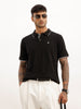 Classic Slim Fit Tipping Collar Polo T-Shirt | Black
