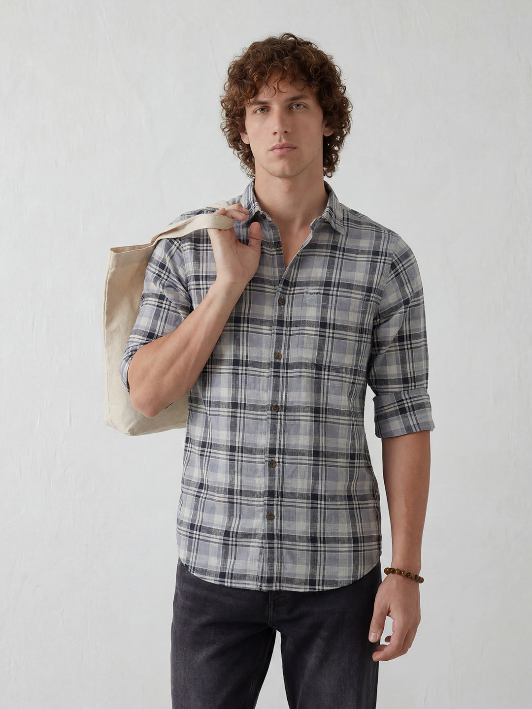 Regular Fit Checkered Shirt | Blue