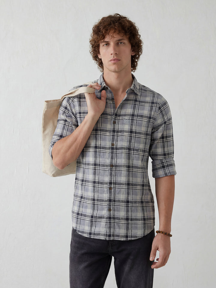 Regular Fit Checkered Shirt | Blue
