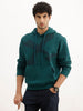 Classic Placement Printed Hooded Sweatshirt | Teal