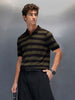 Men's regular fit polo stripes t-shirt  | Maroon
