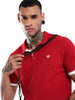 Red Contrast Pique Polo