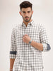 Regular Fit Checkered Shirt | Grey