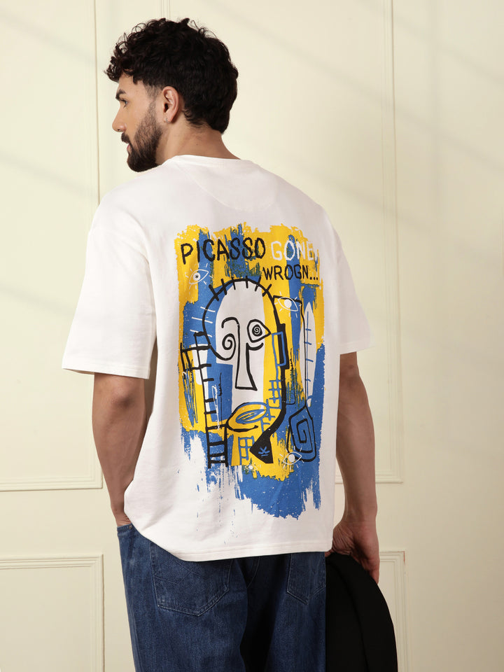 Heavy GSM Printed Picasso T-Shirt | Off White
