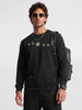 Classic Placement Printed Sweatshirt | Black