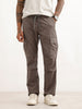 Solid Straight Fit Cargo Trousers | Dark Grey