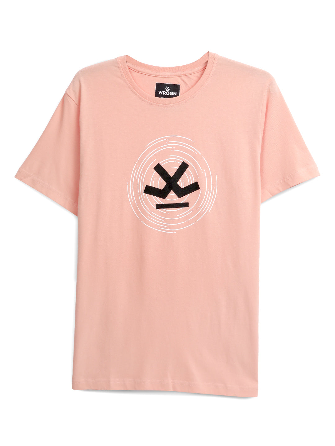 Swirled Logo Print Coral T-Shirt