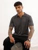 Solid Slim Fit Flatknit Polo T-Shirt | Dark Grey | WPT02HSSL1623S