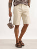 Classic Solid Slim Fit Shorts | Beige