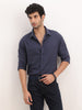 Solid Slim Fit Full Sleeve Shirt | Navy Blue