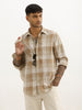 Classic Slim Fit Checkered Shirt | Khaki