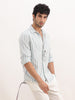 Slim Fit Textured Stripe Shirt | Light Blue