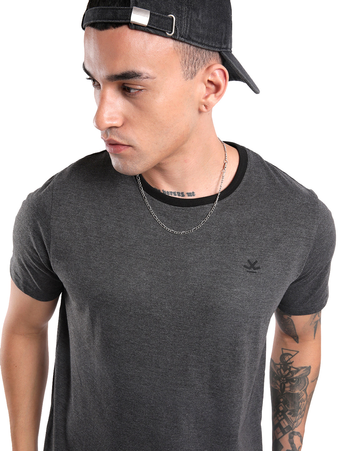 Melange Grey Crew Neck T-Shirt