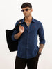Solid Slim Fit Full Sleeve Shirt | Navy Blue | WSH02FSSL0237S