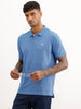 Solid Regular Fit Polo T-Shirt | Blue