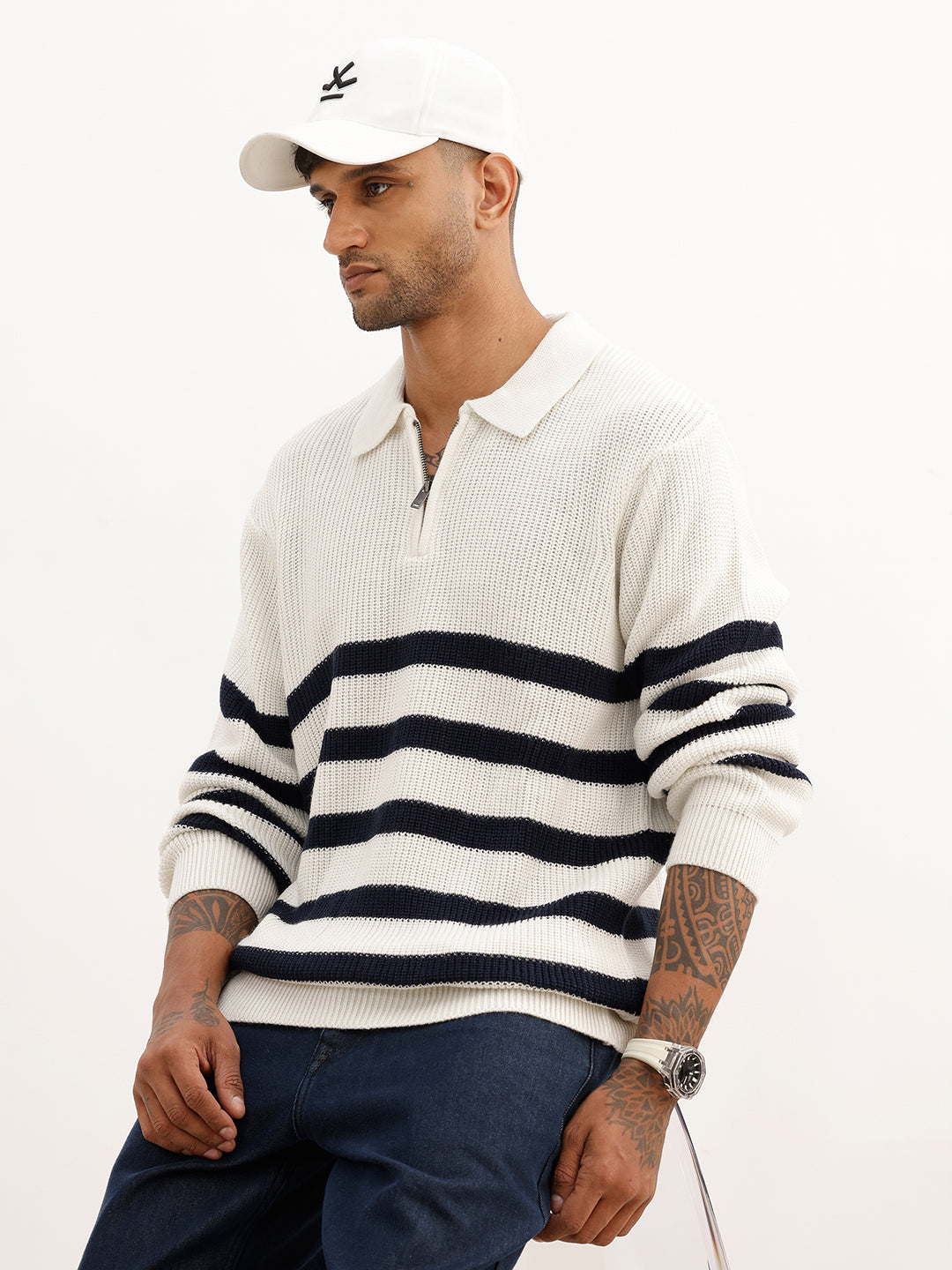 Classic Comfort Fit Knitted T-Shirt | White