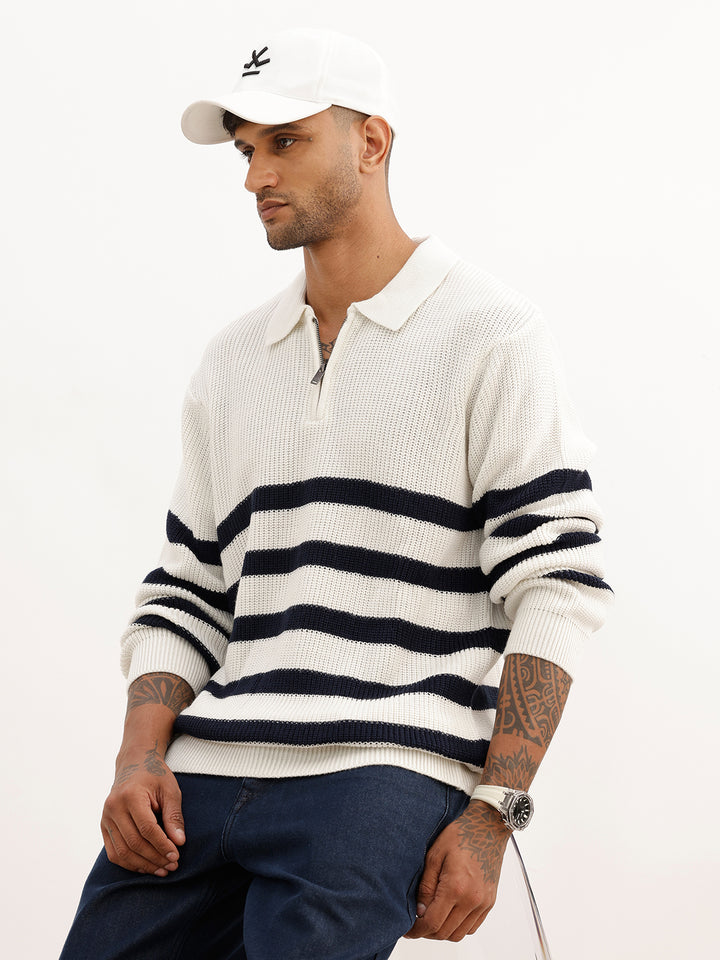 Classic Comfort Fit Knitted T-Shirt | White