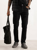 Solid Slim Fit Denim Jeans | Black
