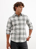 Textured Regular Fit Full Sleeve Shirt | White