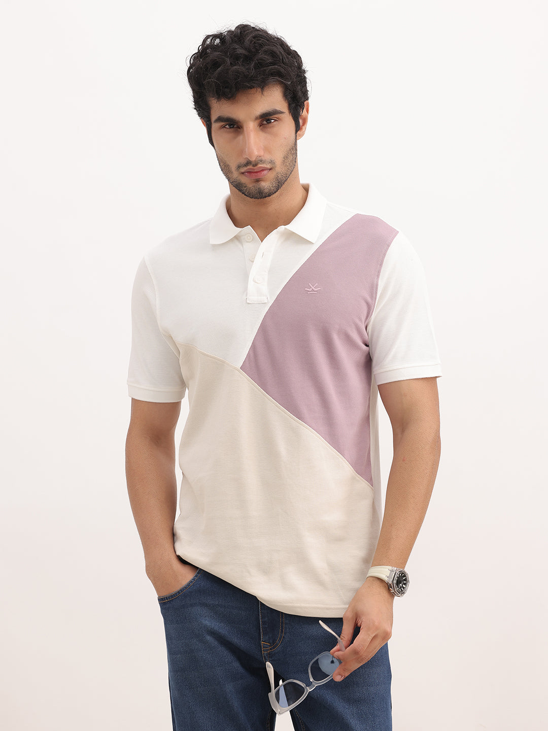 Classic Slim Fit Cut & Sew Polo T-Shirt | Off White