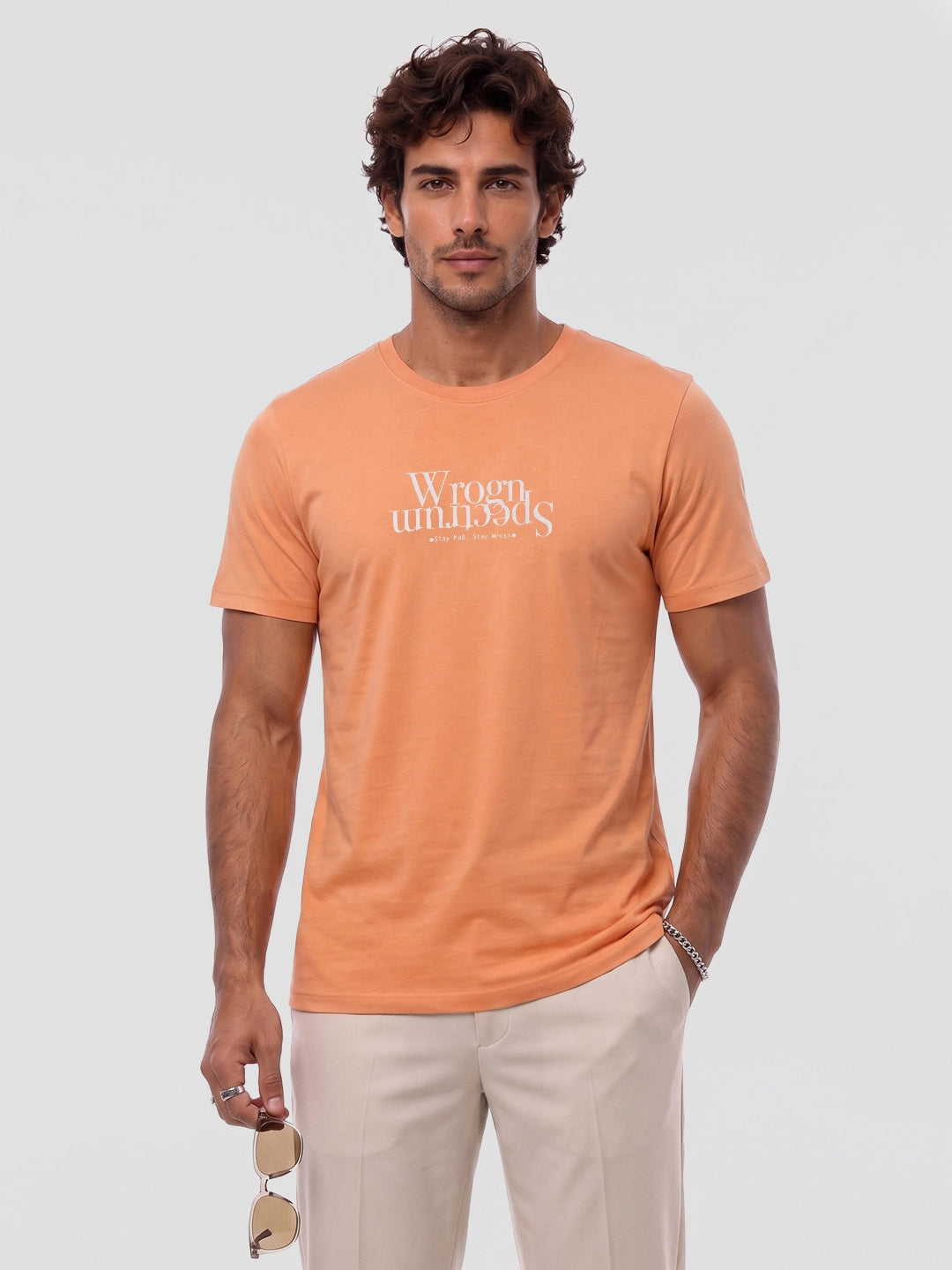 Classic Placement Printed T-Shirt | Orange