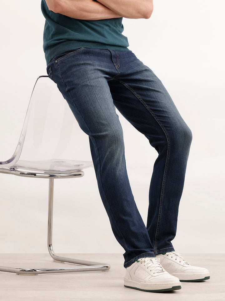 Faded Slim Fit Denim Jeans  | Blue