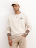 Comfort Fit Embroidered Detail Sweatshirt | Beige