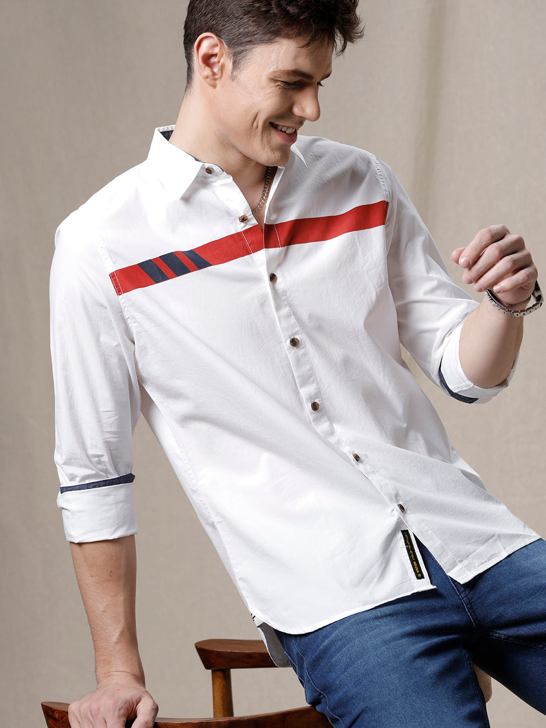 Solo Stripe White Shirt